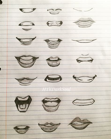 Anime Mouth Reference Sheet