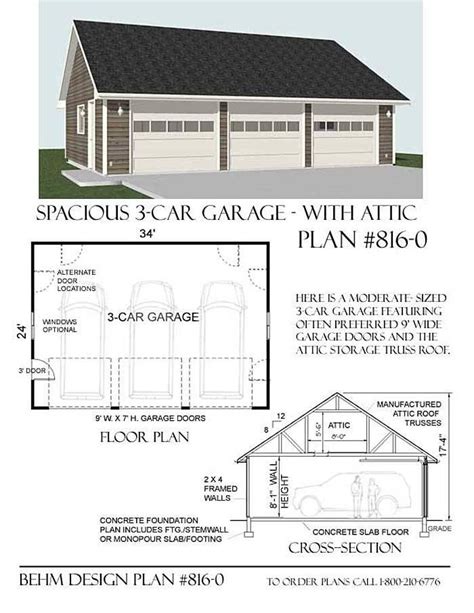 3 Car Detached Garage Floor Plans – Flooring Ideas