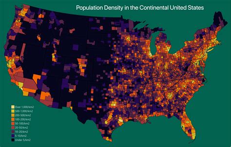 The Population Density Of The Us By County Mapporn Printable Map Of Usa ...