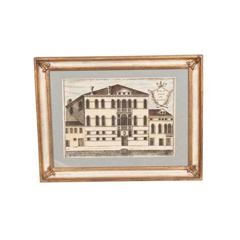 Framed Colored Engravings of Venetian Palazzoss - Set of 9 | Chairish