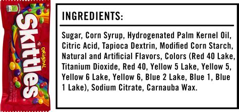 Skittles Nutrition Label | Blog Dandk