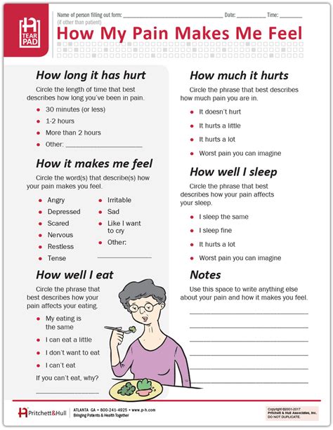 Chronic Pain Therapy Worksheets