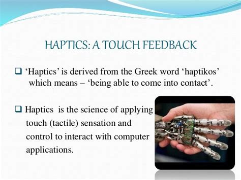 Haptic touch feedback technology ppt