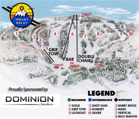 Mount Baldy Ski Trail Map - Ontario Canada • mappery