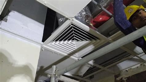 Installation of Square Air Diffuser Ceiling with HVAC Pipe - YouTube