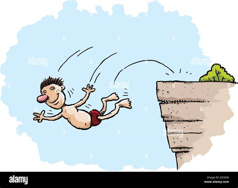 A cartoon man dives off a cliff Stock Vector Image & Art - Alamy