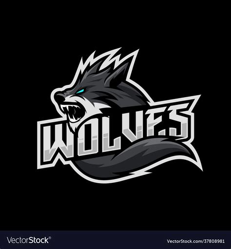 Wolves mascot esport logo Royalty Free Vector Image