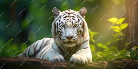 White Tiger Natural Habitat Portrait | Premium AI-generated image