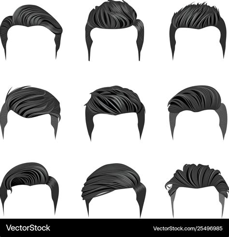 Set mens hairstyles hipster hair Royalty Free Vector Image