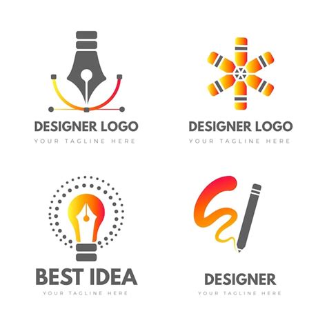 Free Vector | Graphic designer logo templates pack