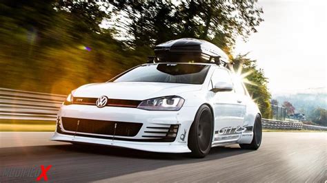 Volkswagen Gold MK7 GTI RS 'Rocket Bunny' Wide Body Modified - ModifiedX