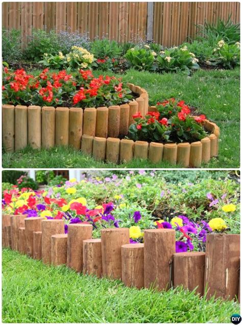 Wood Log Garden Edging - 20 Creative Garden Bed Edging Ideas Projects ...