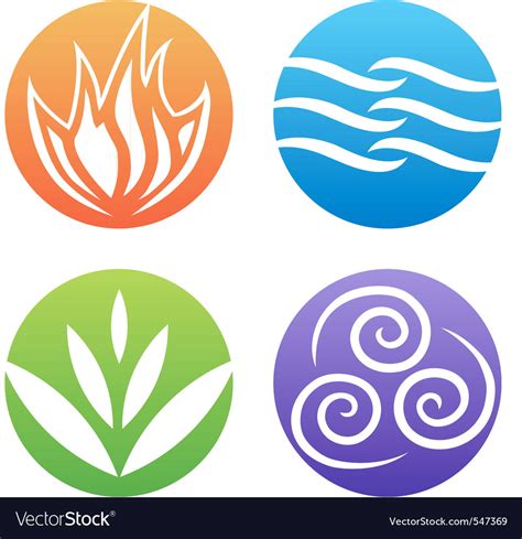 Symbols four elements Royalty Free Vector Image