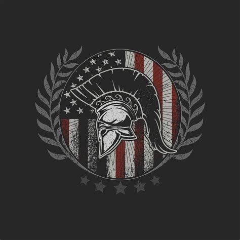 Sparta helmet in American flag emblem 1108597 Vector Art at Vecteezy