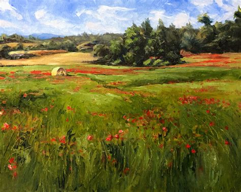 Painting a Field of Red Flowers – Oils