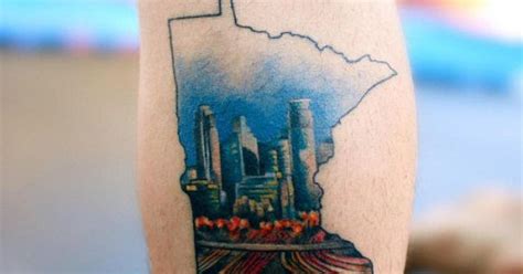 Minneapolis-St. Paul, MN | 32 City Skyline Tattoos That Prove Home Is ...