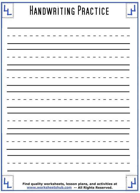 Handwriting Sheets:Printable 3-Lined Paper