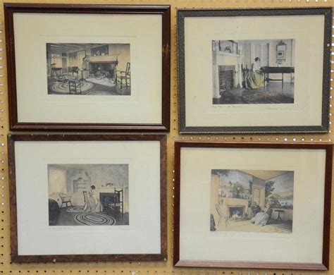 (4) Wallace Nutting interior prints