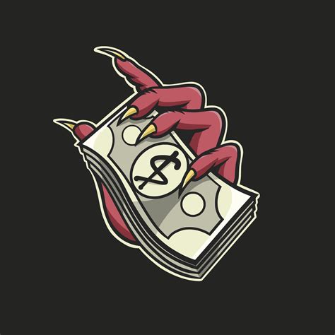 Devil Hand Money Streetwear Cartoon 12025725 Vector Art at Vecteezy