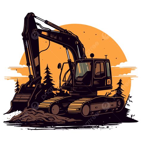 Excavator Silhouette Vector