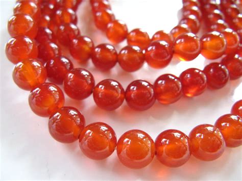 8mm Red Carnelian Beads 1 Strand Approx 48 Beads Dyed