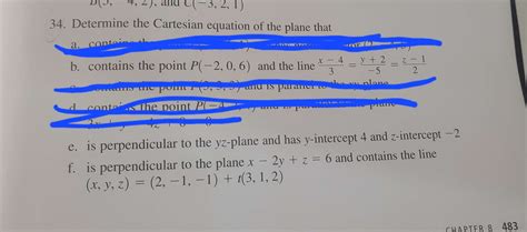 Solved 4. Determine the Cartesian equation of the plane that | Chegg.com