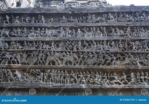 Mahabharata Panel Inside Of The Kailasa Temple, Ellora Caves ...