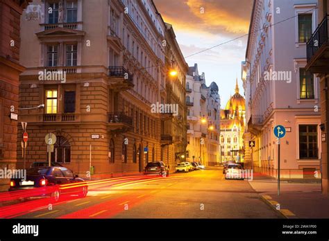 Old city street at night Stock Photo - Alamy