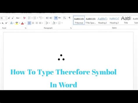 How To Write Therefore Symbol in Word | How Insert Therefore sign in ...