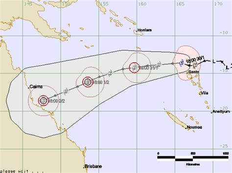 Tropical Cyclone Yasi track map