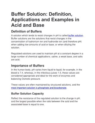 PPT - BUFFER SOLUTION PowerPoint Presentation, free download - ID:6580038