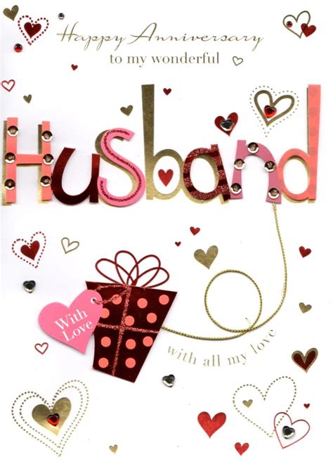 To My Wonderful Husband Happy Anniversary Greeting Card | Cards | Love ...