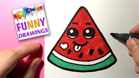 How To Draw Draw A Cute Watermelon Easy Happy Drawings