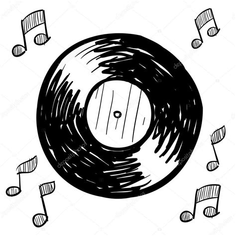 Retro vinyl record sketch — Stock Vector © lhfgraphics #13920642