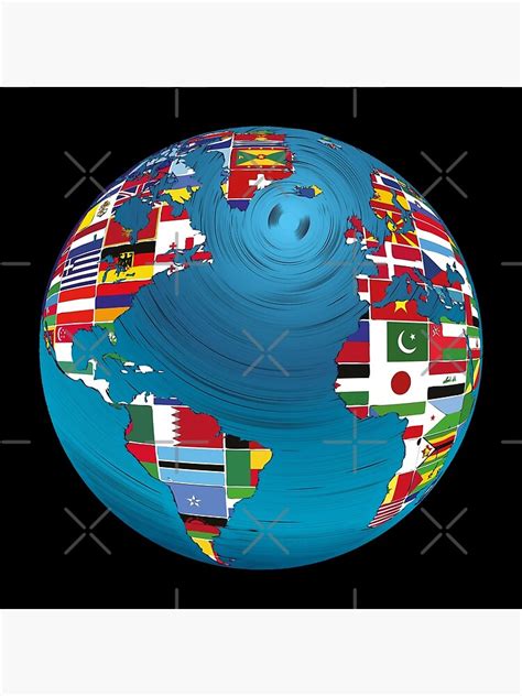 "World map globe earth globe country flags continents" Poster by ...