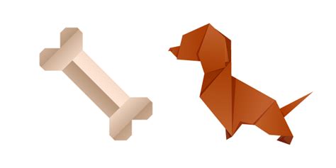 Origami Dog and Bone cursor – Custom Cursor