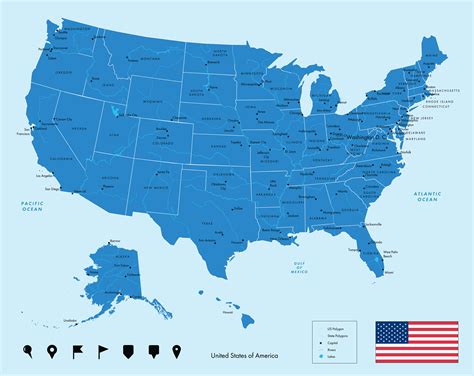 United States Map and USA Satellite Images