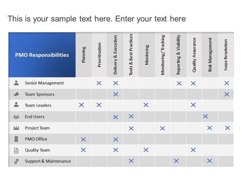 PMO Roles and Responsibilities PowerPoint Template