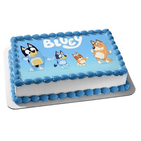 Bluey Bingo BB Edible Image Cake Topper Personalized Birthday Sheet ...