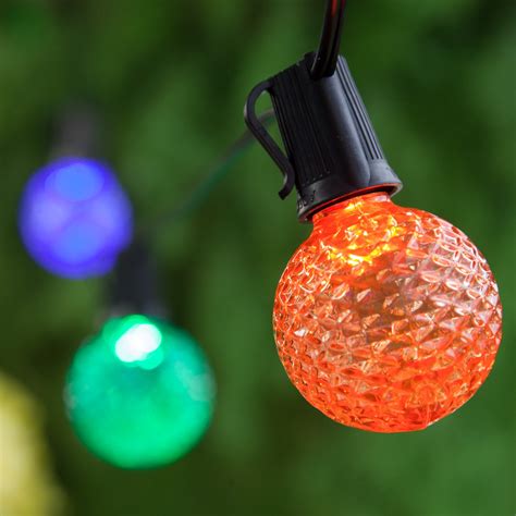 Patio Lights - Multicolor LED Party Lights, 100 G50 E12 Bulbs Black Wire