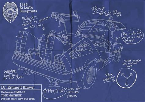 Back to the Future - DeLorean Blueprint | Blueprints, Blueprint art ...