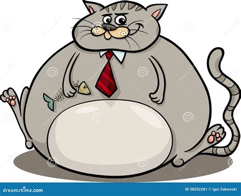 Fat Cat Saying Cartoon Illustration Stock Image - Image: 38202281