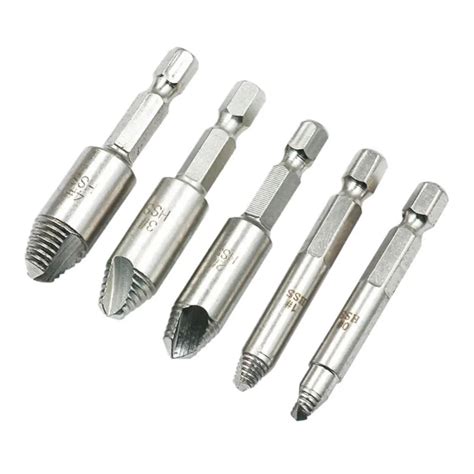 5pcs Screw Extractor Broken Wire Drill Bit Screw Extractor Woodscrew ...