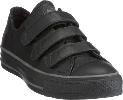 Converse All Star All Star Leather 3 Strap Velcro Ox Black 105636 6 UK ...