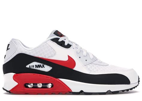 Nike Air Max 90 White University Red Black for Men - Lyst