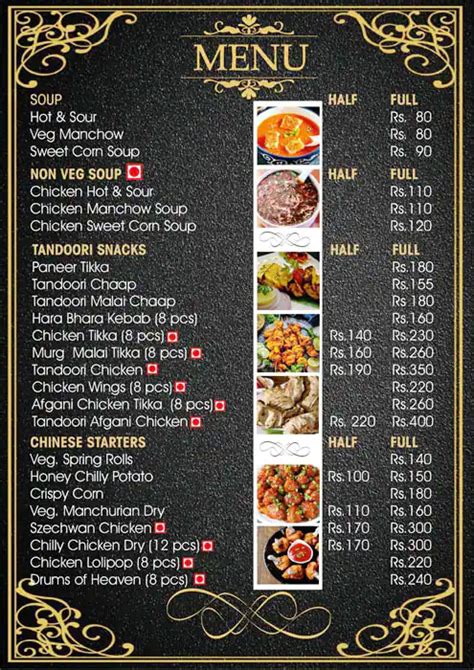 Menu of North Indian Food Restaurant, Sector 2, Noida