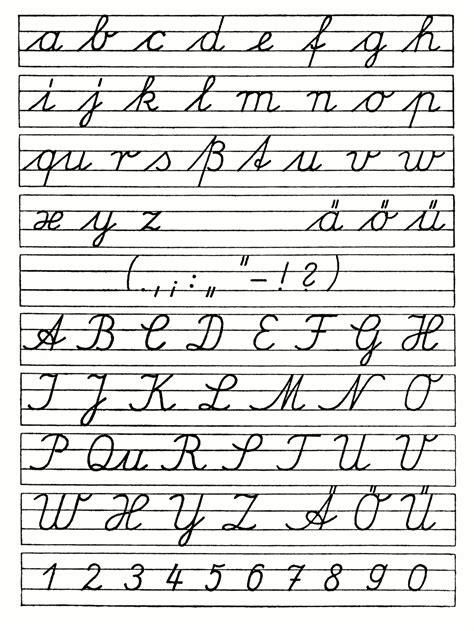 Cursive Alphabet Printable Chart | AlphabetWorksheetsFree.com