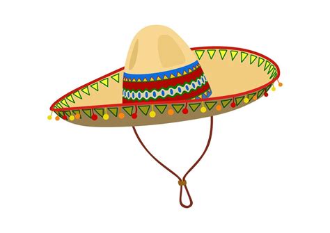 Mexican sombrero hat vector Illustration on a white background ...