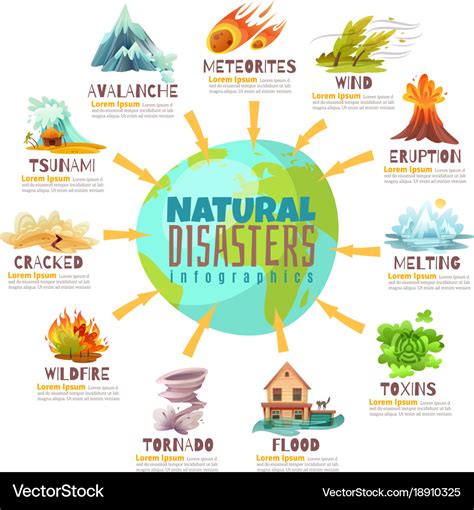 Natural disasters infographics Royalty Free Vector Image