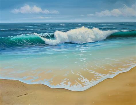 Beach and Seascape Paintings | ocean waves seascape oil painting $ 980 ...